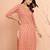 Women's pink floral angrakha kurta - designer rakhi outfit with sequin yoke ethnic wear