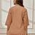 Women's rose pink cotton linen yoga kurta with round neck & button closure