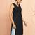 Women's black moonlight jacquard kurta - sleeveless raksha bandhan cotton blend ethnic top