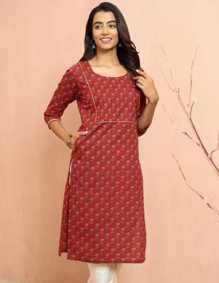 Worust floral pleated kurta - designer rakhi outfit with pleated yoke ethnic dress 1