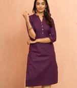Wopurple embroidered cotton kurta - traditional rakhi dress with sequin embroidery work