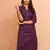 Wopurple embroidered cotton kurta - traditional rakhi dress with sequin embroidery work