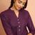 Women's purple embroidered cotton kurta - traditional rakhi dress with sequin embroidery work