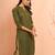 Women's mehendi green embroidered cotton kurta - festive rakhi outfit with sequin work