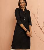 Woblack embroidered cotton kurta - designer rakhi outfit with sequin work ethnic dress