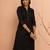 Women's black embroidered cotton kurta - designer rakhi outfit with sequin work ethnic dress
