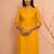 Women's mustard embroidered cotton kurta - festive rakhi outfit with sequin work ethnic wear