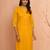 Women's mustard embroidered cotton kurta - festive rakhi outfit with sequin work ethnic wear