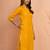 Women's mustard embroidered cotton kurta - festive rakhi outfit with sequin work ethnic wear