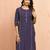 Women's purple cotton ikkat kurta - traditional raksha bandhan dress with pocket ethnic wear