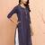 Women's purple cotton ikkat kurta - traditional raksha bandhan dress with pocket ethnic wear