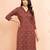 Women's rust kalamkari print cotton kurta - traditional raksha bandhan outfit three quarter sleeve