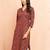 Women's rust kalamkari print cotton kurta - traditional raksha bandhan outfit three quarter sleeve