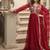 Maroon faux georgette with embroidered sequin work gown dupatta