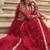 Maroon faux georgette with embroidered sequin work gown dupatta
