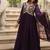 Wine faux georgette with embroidered sequins work gown dupatta