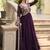 Wine faux georgette with embroidered sequins work gown dupatta
