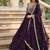 Wine faux georgette with embroidered sequins work gown dupatta