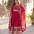 Ranipink faux blooming with embroidery zari sequins-work gown with dupatta