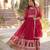 Ranipink faux blooming with embroidery zari sequins-work gown with dupatta