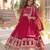 Ranipink faux blooming with embroidery zari sequins-work gown with dupatta