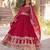 Ranipink faux blooming with embroidery zari sequins-work gown with dupatta