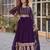 Purple faux blooming with embroidery zari sequins-work gown with dupatta