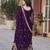 Purple faux blooming with embroidery zari sequins-work gown with dupatta