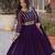 Purple faux blooming with embroidery zari sequins-work gown with dupatta