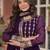 Purple faux blooming with embroidery zari sequins-work gown with dupatta