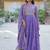 Lavender star georgette with rich sequins embroidered work gown dupatta