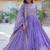 Lavender star georgette with rich sequins embroidered work gown dupatta