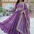 Onionpink star georgette with rich sequins embroidered work gown dupatta