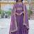 Onionpink star georgette with rich sequins embroidered work gown dupatta