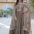 Beige star georgette with rich sequins embroidered work gown dupatta