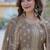 Beige star georgette with rich sequins embroidered work gown dupatta