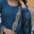 Teal georgette plain gown with dupatta