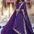 Purple georgette plain gown with dupatta
