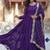 Purple georgette plain gown with dupatta