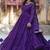 Purple georgette plain gown with dupatta