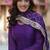 Purple georgette plain gown with dupatta