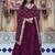 Wine georgette plain gown with dupatta