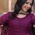 Wine georgette plain gown with dupatta