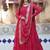 Rani pink georgette plain gown with dupatta
