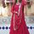 Rani pink georgette plain gown with dupatta