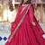 Rani pink georgette plain gown with dupatta