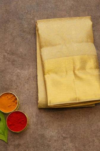 Golden brocade saree