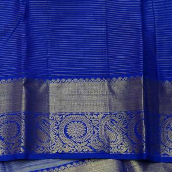 Blue designer kanjivaram silk saree with silk mark certified 4