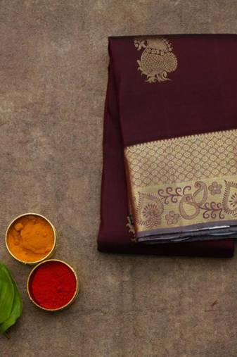 Maroon silk saree