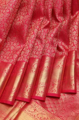 Hot pink bridal silk saree